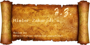 Himler Zakariás névjegykártya